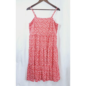 Berydress Size L Red Floral Mini Sundress Skaterdress Summer Beachy